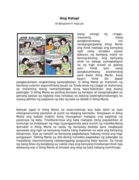 kalupi|ANG KALUPI NI BENJAMIN P. PASCUAL .